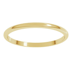 14K Yellow Gold 1.5 mm Lightweight Half Round Band Size 5.5