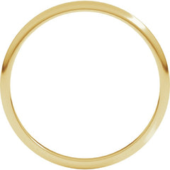 14K Yellow Gold 1.5 mm Lightweight Half Round Band Size 9