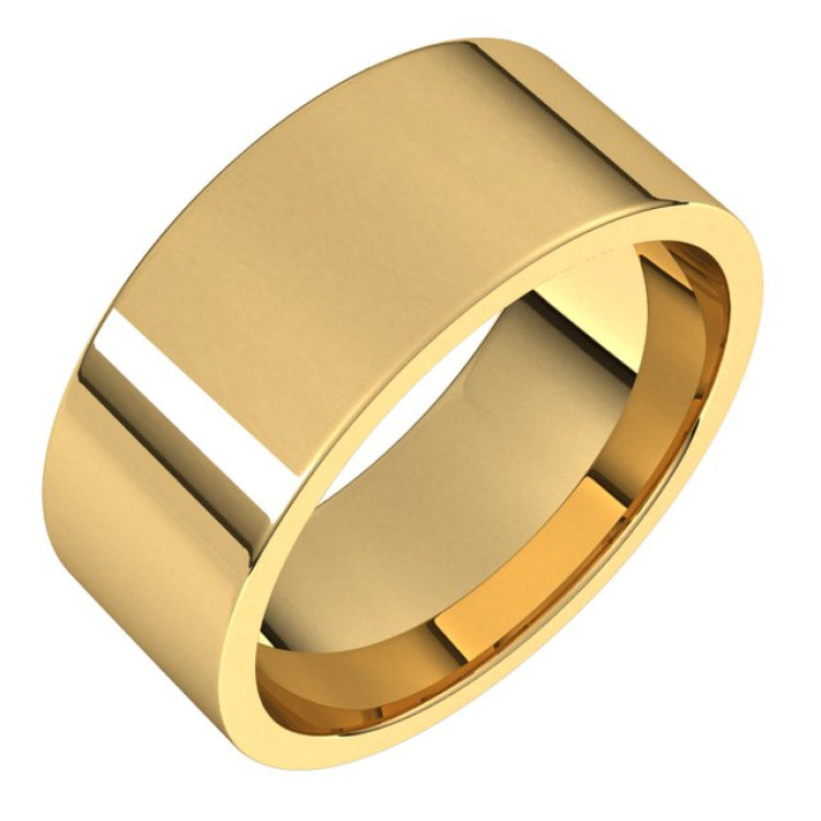 14K Yellow Gold 8 mm Lightweight Comfort-Fit Flat Band Size 6.5
