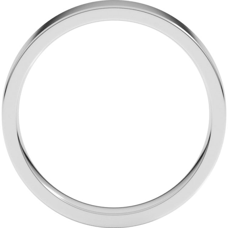 14K White Gold 4 mm Lightweight Comfort-Fit Flat Band Size 6.5