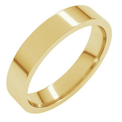 10K Yellow Gold 4 mm Lightweight Comfort-Fit Flat Band Size 8