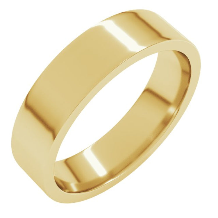 10K Yellow Gold 5 mm Lightweight Comfort-Fit Flat Band Size 8