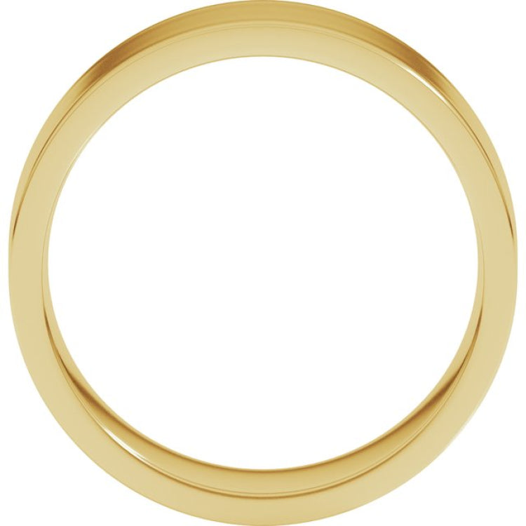 14K Yellow Gold 7 mm Lightweight Comfort-Fit Flat Band Size 8.5