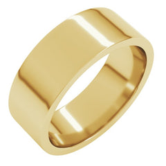 14K Yellow Gold 7 mm Lightweight Comfort-Fit Flat Band Size 9