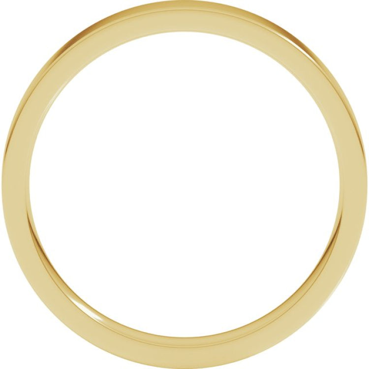 14K Yellow Gold 3 mm Lightweight Comfort-Fit Flat Band Size 4