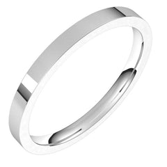 14K White Gold 2 mm Lightweight Comfort-Fit Flat Band Size 7