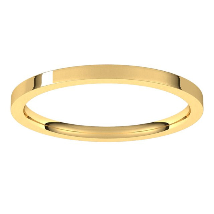 18K Yellow Gold 1.5 mm Flat Comfort Fit Light Band Size 9.5