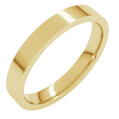 14K Yellow Gold 3 mm Lightweight Comfort-Fit Flat Band Size 9