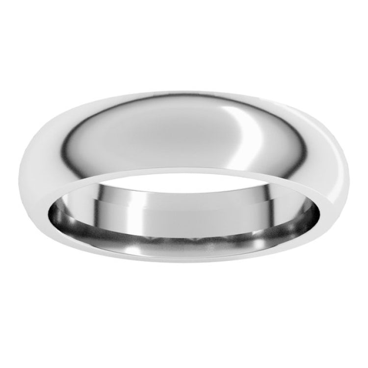 Platinum 5 mm Comfort-Fit Half Round Band Size 10