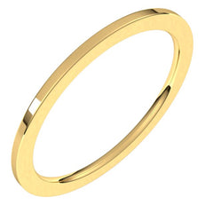 14K Yellow Gold 1 mm Comfort-Fit Flat Band Size 6.5