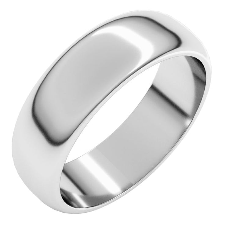 Sterling Silver 6 mm Half Round Band Size 17