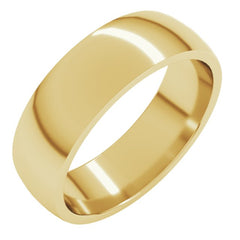 14K Yellow Gold 6 mm Lightweight Comfort-Fit Half Round Band Size 9