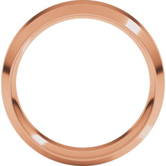 14K Rose Gold 7 mm Beveled-Edge Comfort-Fit Flat Band Size 10.5