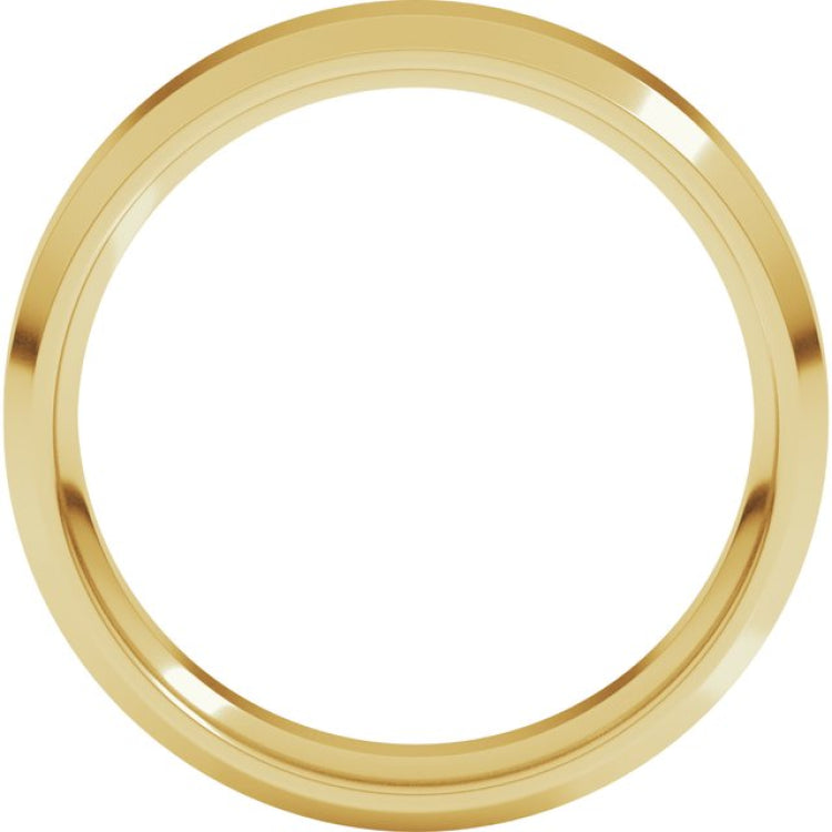 10K Yellow Gold 5 mm Beveled-Edge Comfort-Fit Flat Band Size 9.5