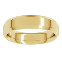 10K Yellow Gold 5 mm Beveled-Edge Comfort-Fit Flat Band Size 10