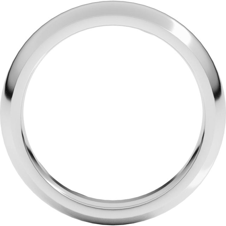 10K White Gold 5 mm Comfort-Fit Half Round Band Size 9.5