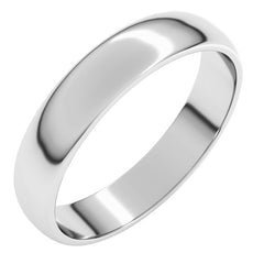 Platinum 4 mm Lightweight Half Round Band Size 16