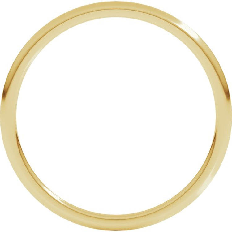 14K Yellow Gold 1 mm Lightweight Comfort-Fit Half Round Band Size 7.5