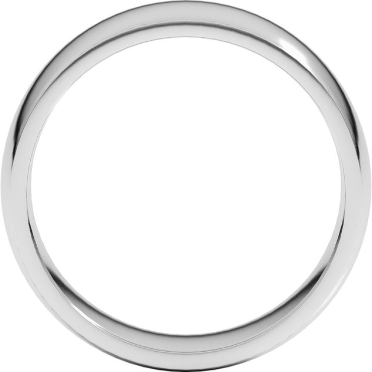 14K White Gold 7 mm Lightweight Comfort-Fit Half Round Band Size 9