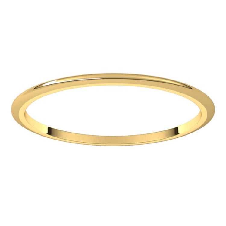 14K Yellow Gold 1 mm Half Round Band Size 3