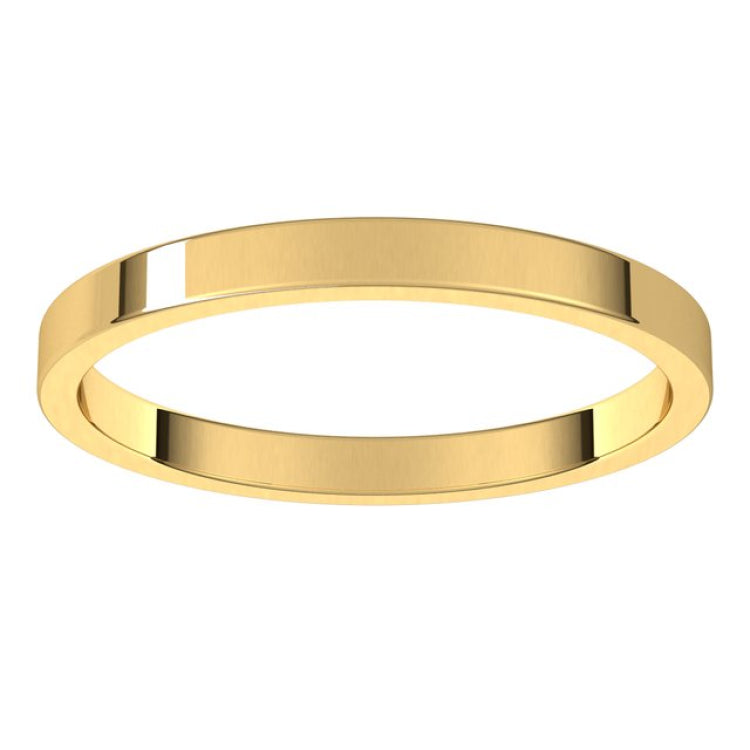 10K Yellow Gold 2 mm Flat Band Size 5.5
