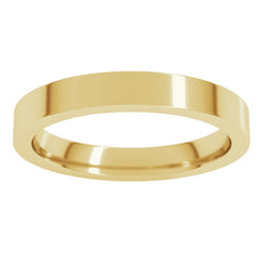 14K Yellow Gold 3 mm Comfort-Fit Flat Band Size 3.5