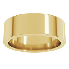 14K Yellow Gold 7 mm Comfort-Fit Flat Band Size 9