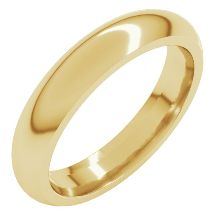 14K Yellow Gold 3.5 mm Comfort-Fit Half Round Band Size 7