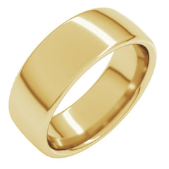 10K Yellow Gold 7 mm Comfort-Fit European-Style Band Size 10.5