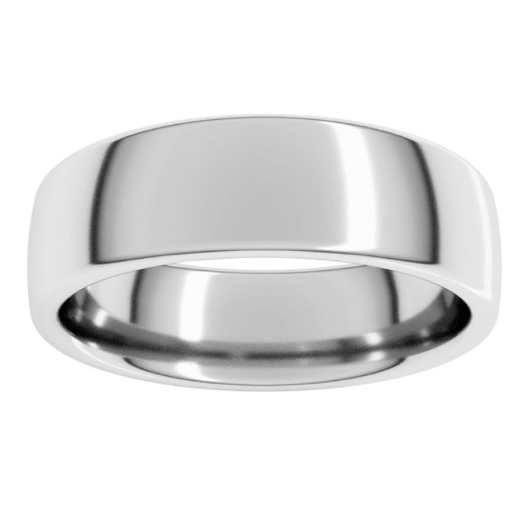14K White Gold 6 mm Comfort-Fit European-Style Band Size 8.5