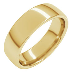 14K Yellow Gold 6 mm Comfort-Fit European-Style Band Size 9