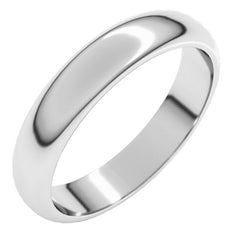14K White Gold 4 mm Half Round Band Size 5.5