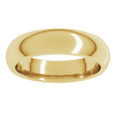 10K Yellow Gold 5 mm Comfort-Fit Half Round Band Size 8.5