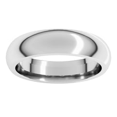 Platinum 5 mm Comfort-Fit Half Round Band Size 8
