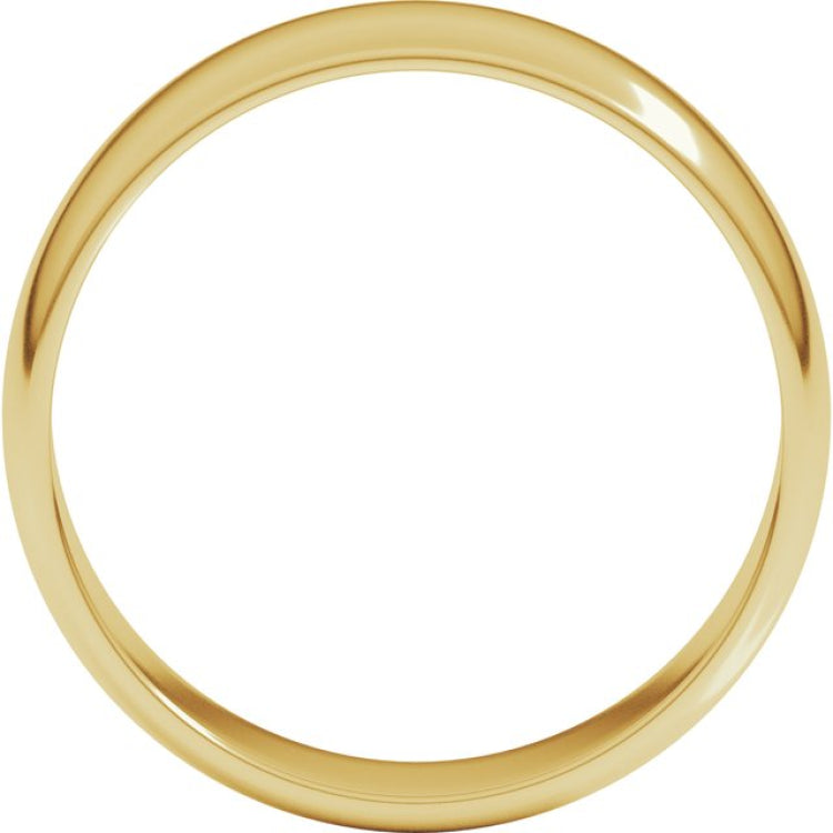 14K Yellow Gold 6 mm Lightweight Half Round Band Size 9