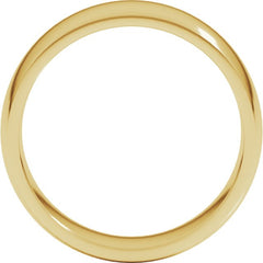 14K Yellow Gold 7 mm Lightweight Comfort-Fit Half Round Band Size 5