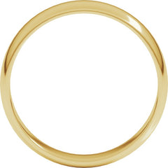 14K Yellow Gold 5 mm Lightweight Half Round Band Size 12.5