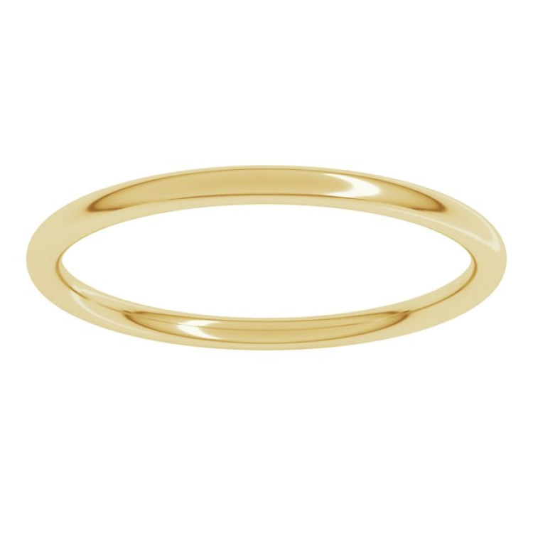 14K Yellow Gold 1.5 mm Comfort-Fit Full Round Band Size 10.5