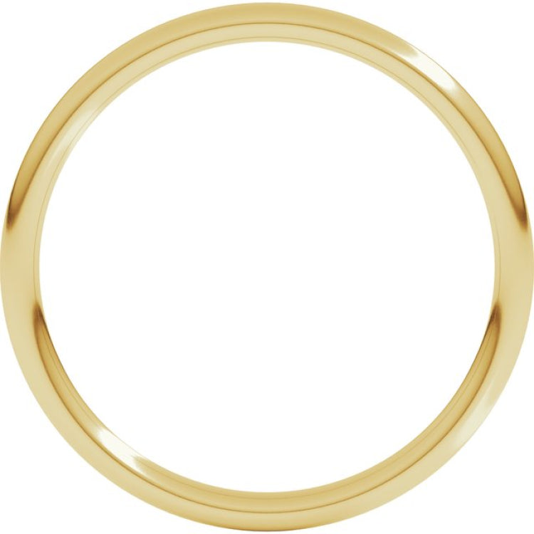 18K Yellow Gold 1.5 mm Comfort-Fit Full Round Band Size 4.5