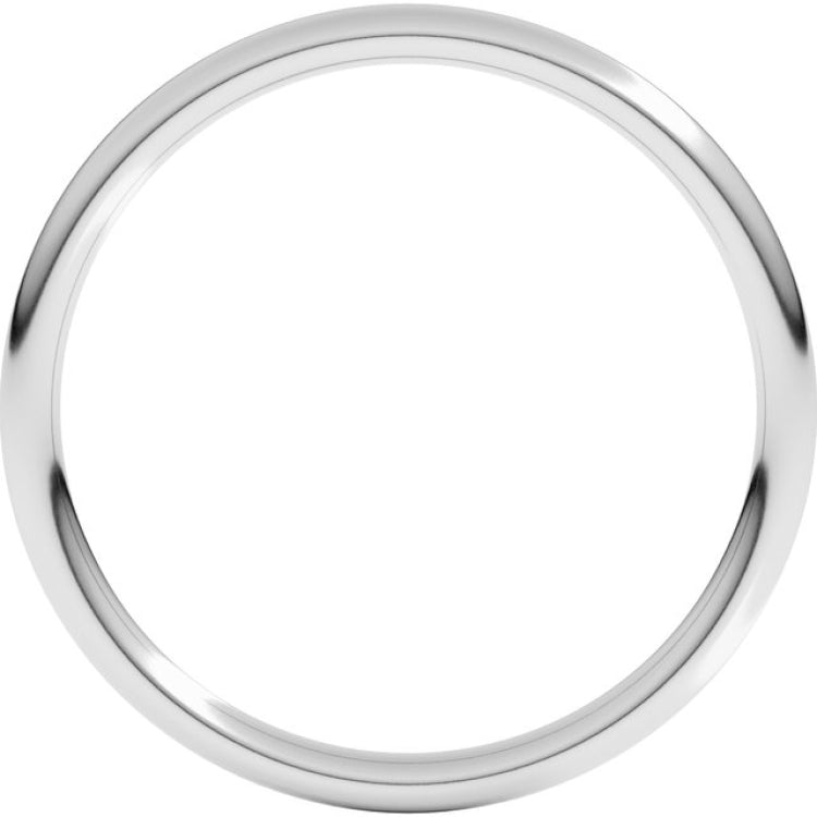 18K White Gold 1.5 mm Comfort-Fit Full Round Band Size 5