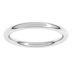18K White Gold 2 mm Comfort-Fit Full Round Band Size 5
