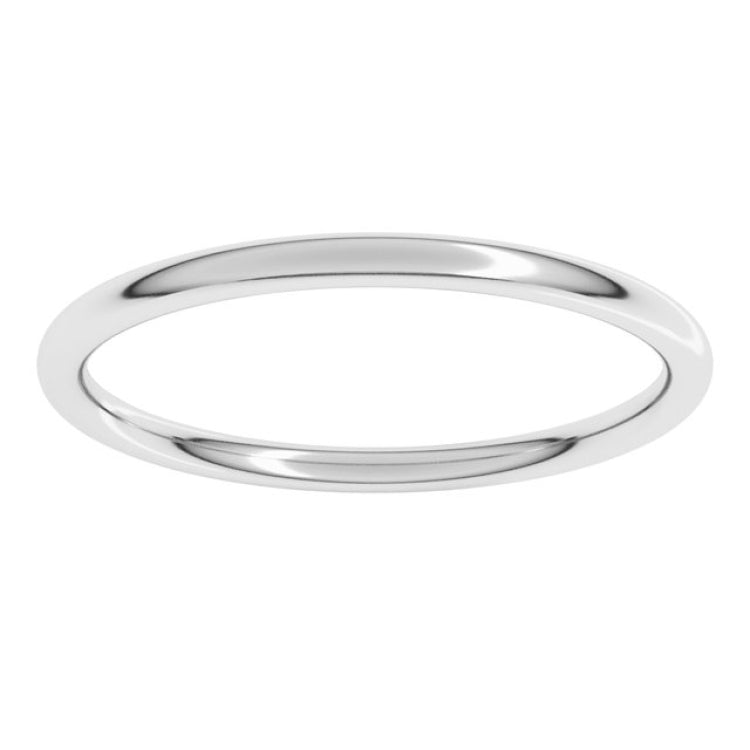 14K White Gold 1.5 mm Comfort-Fit Full Round Band Size 6