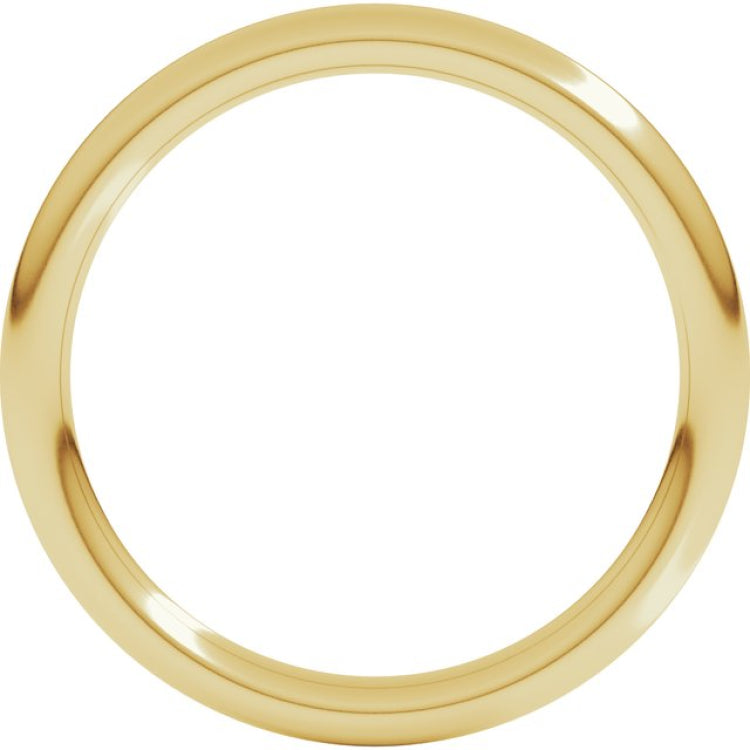 14K Yellow Gold 2 mm Comfort-Fit Full Round Band Size 8.5