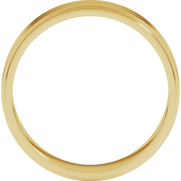 14K Yellow Gold 5 mm Stepped-Edge Flat Band Size 11