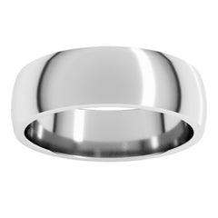 14K White Gold 6 mm Lightweight Comfort-Fit Half Round Band Size 13