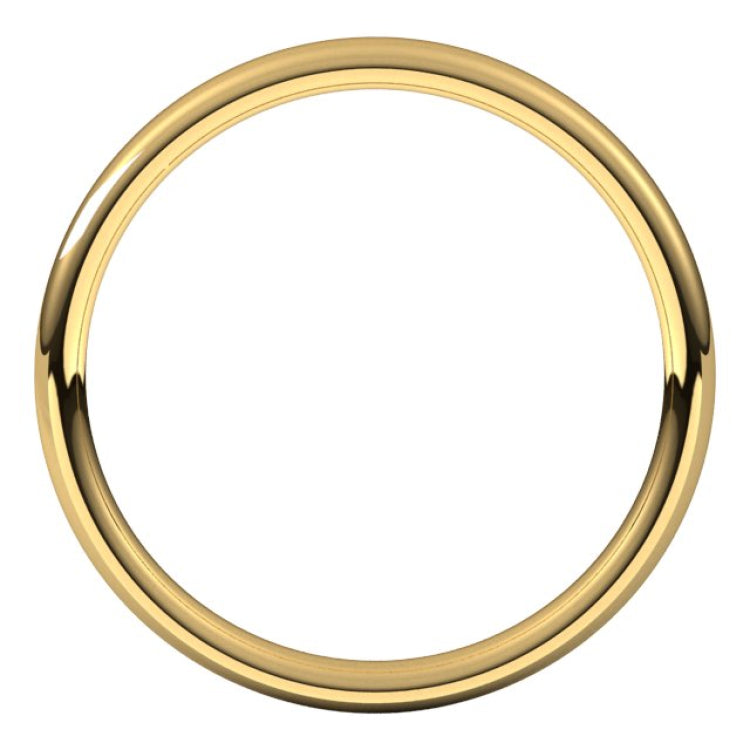 14K Yellow Gold 2.5 mm Comfort-Fit European-Style Band Size 6.5