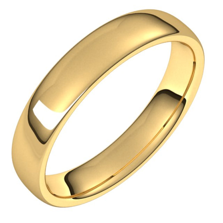 14K Yellow Gold 4.5 mm Comfort-Fit European-Style Band Size 7