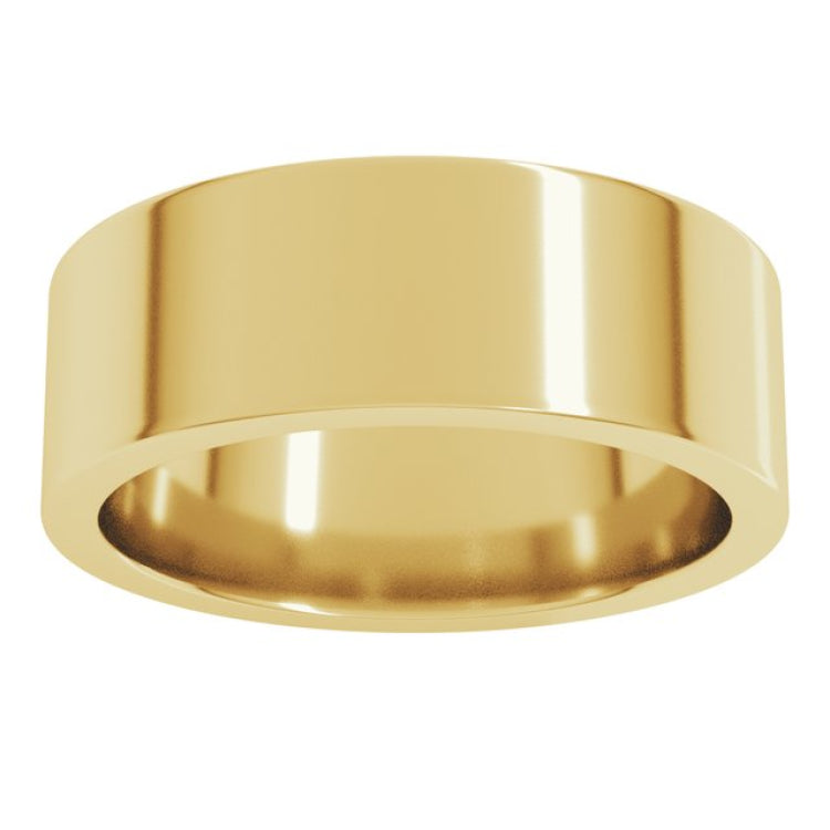14K Yellow Gold 7 mm Comfort-Fit Flat Band Size 8.5
