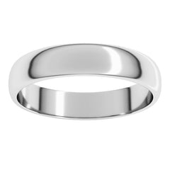 14K White Gold 4 mm Lightweight Half Round Band Size 9.5