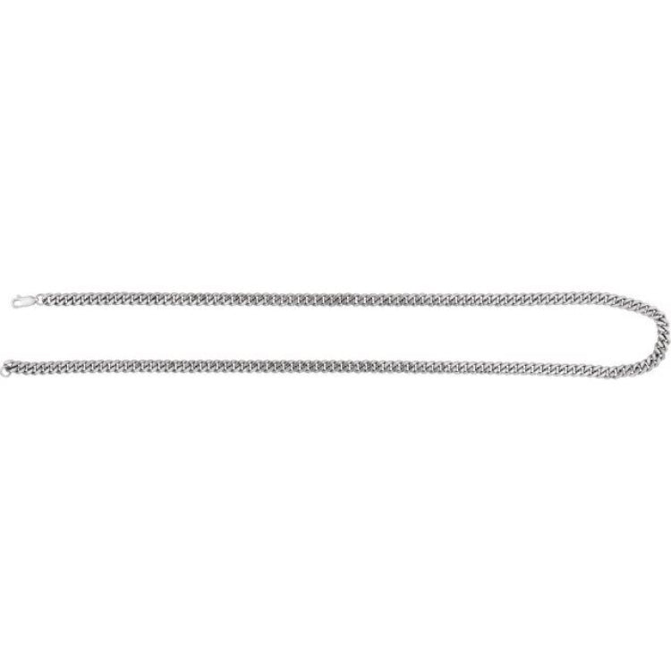 Sterling Silver 4.8 mm Curb 24" Chain